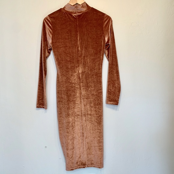MINKPINK NWT Peach Canyon Velvet Mini Twist Dress - Picture 4 of 8